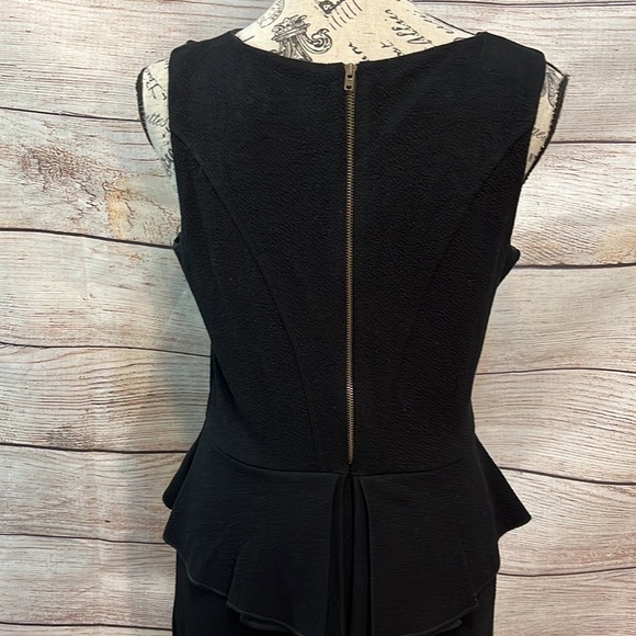 Ganni “Miss Marple” Dress Peplum Black V-neck Size Medium Portugal - Picture 6 of 9